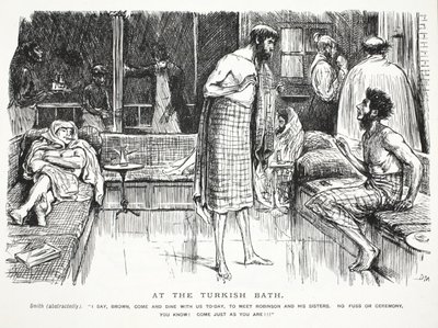 In het Turkse Bad door John Leech